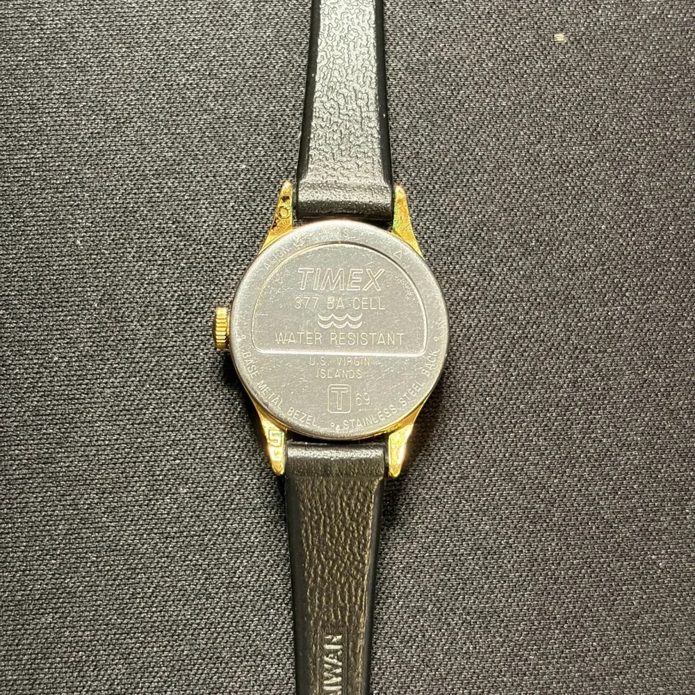 Timex Quartz Watch Womens Black Gold Analog Water Resistant Classic